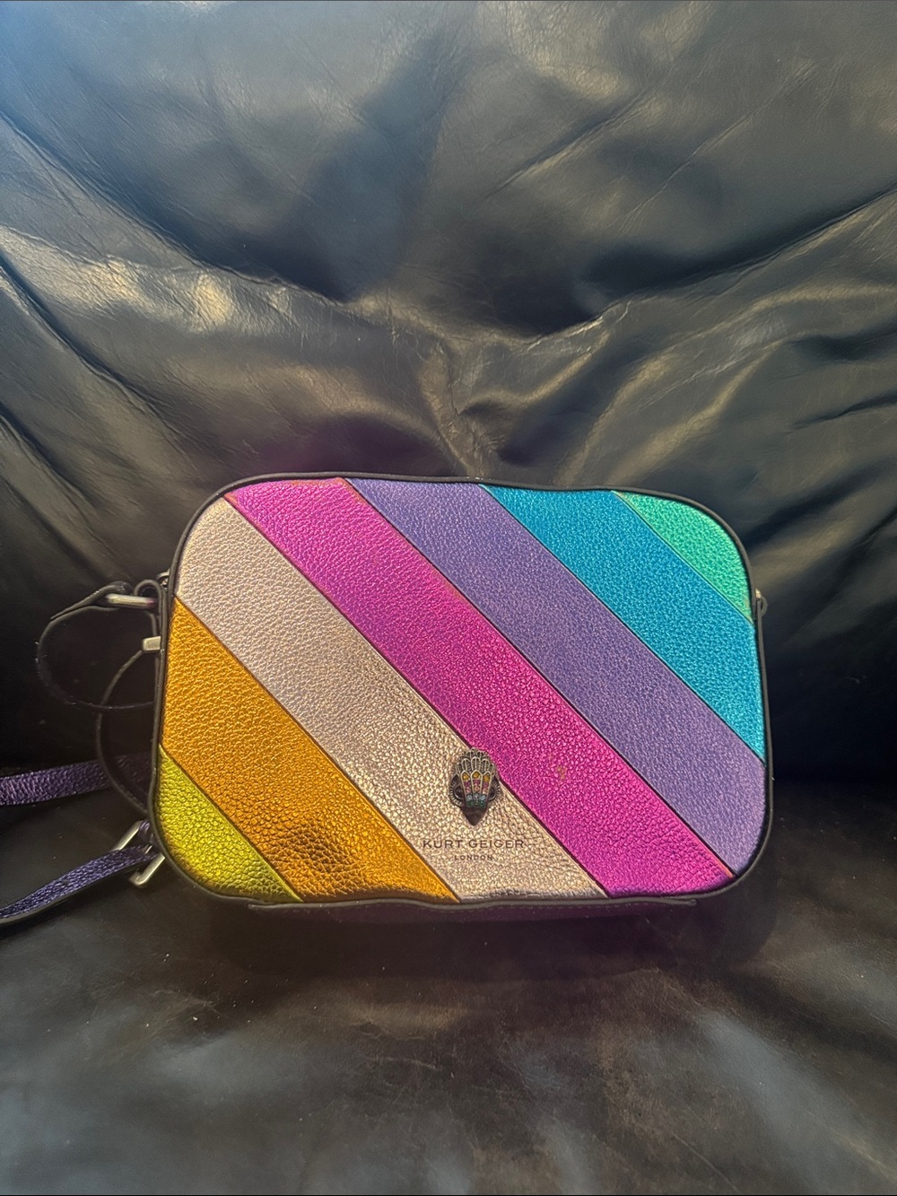 Kurt Geiger Rainbow Stripe Crossbody Bag in Multicolor